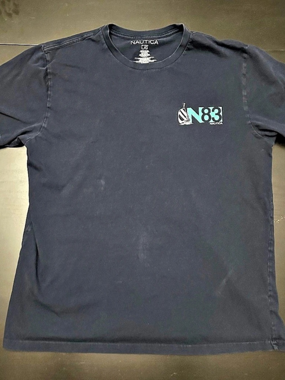 Nautica N83 Logo Graphic T-Shirt Black & Green Large